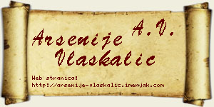 Arsenije Vlaškalić vizit kartica